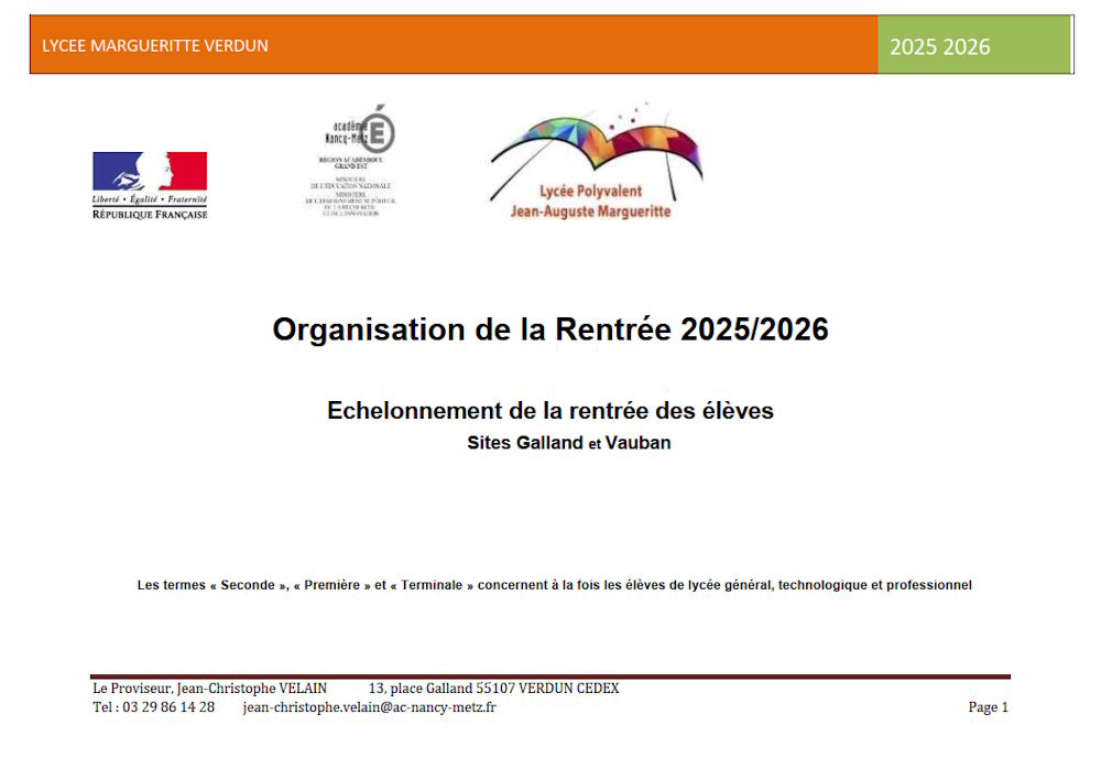 organisation rentree 2025